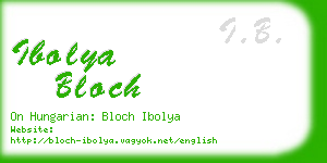 ibolya bloch business card